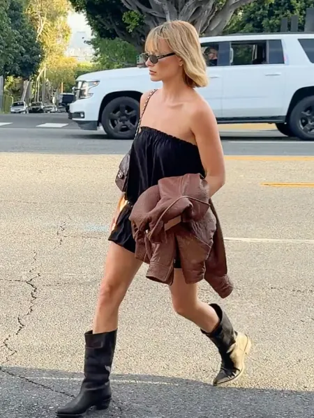 Margot Robbie Transitional Dressing Look